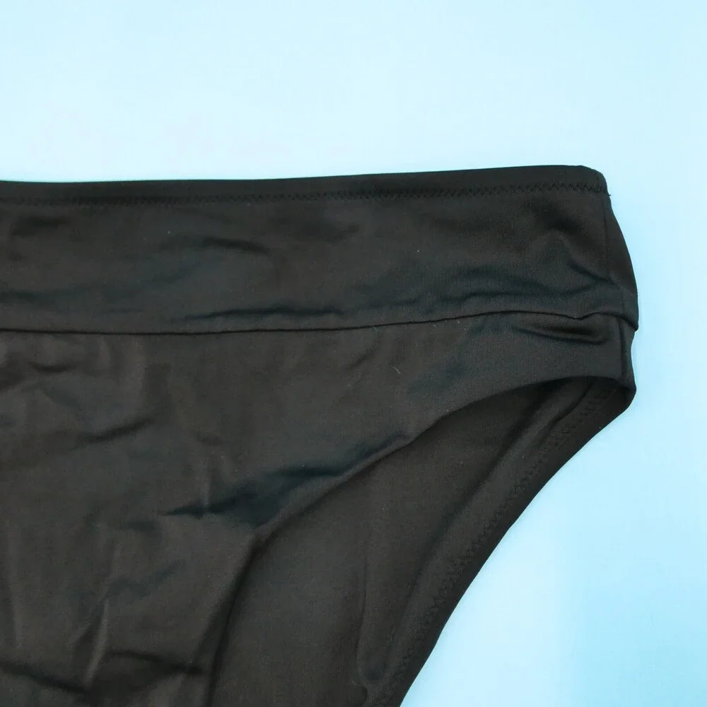 Victorias Secret Medium Black Mid Rise Bikini Bottom Cheeky Hipster Swimwear New